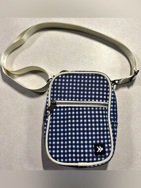 Thread Gingham Crossbody Bag in Blue & White